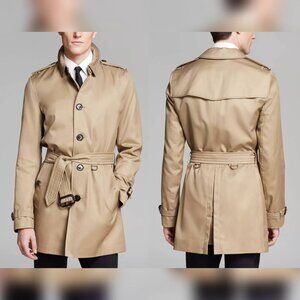 Burberry Britton Khaki Cotton-Twill Belted Trench Coat